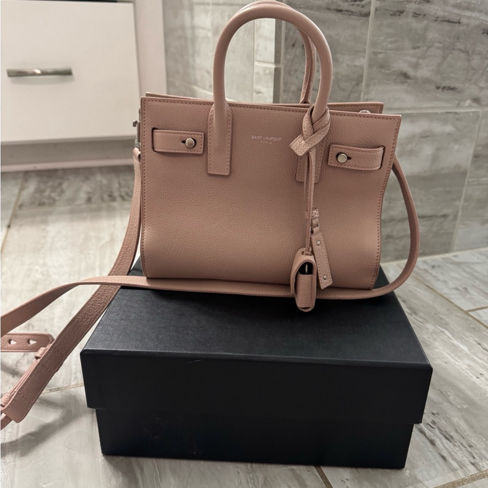 Saint Laurent Blush Satchel Bag- Nude